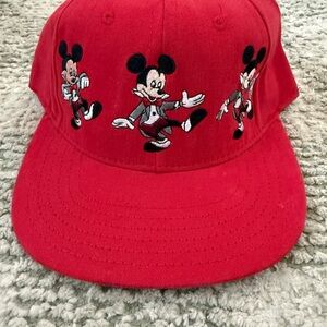 Vintage 1995 Disney Red Hat with Mickey Mouse Embroidery - Disneyana Convention
